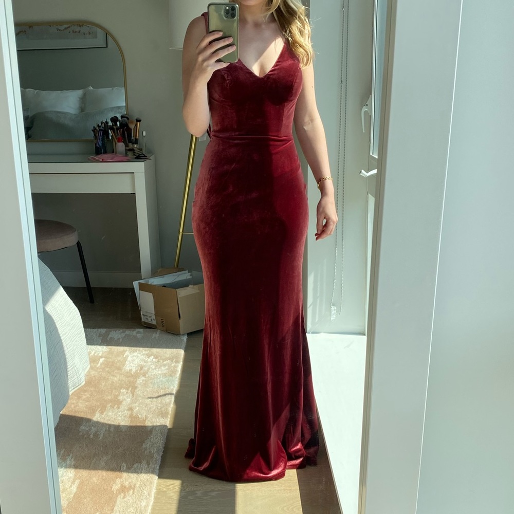 Revelry Dakota Velvet Dress Romantic Rose Bridesmaid